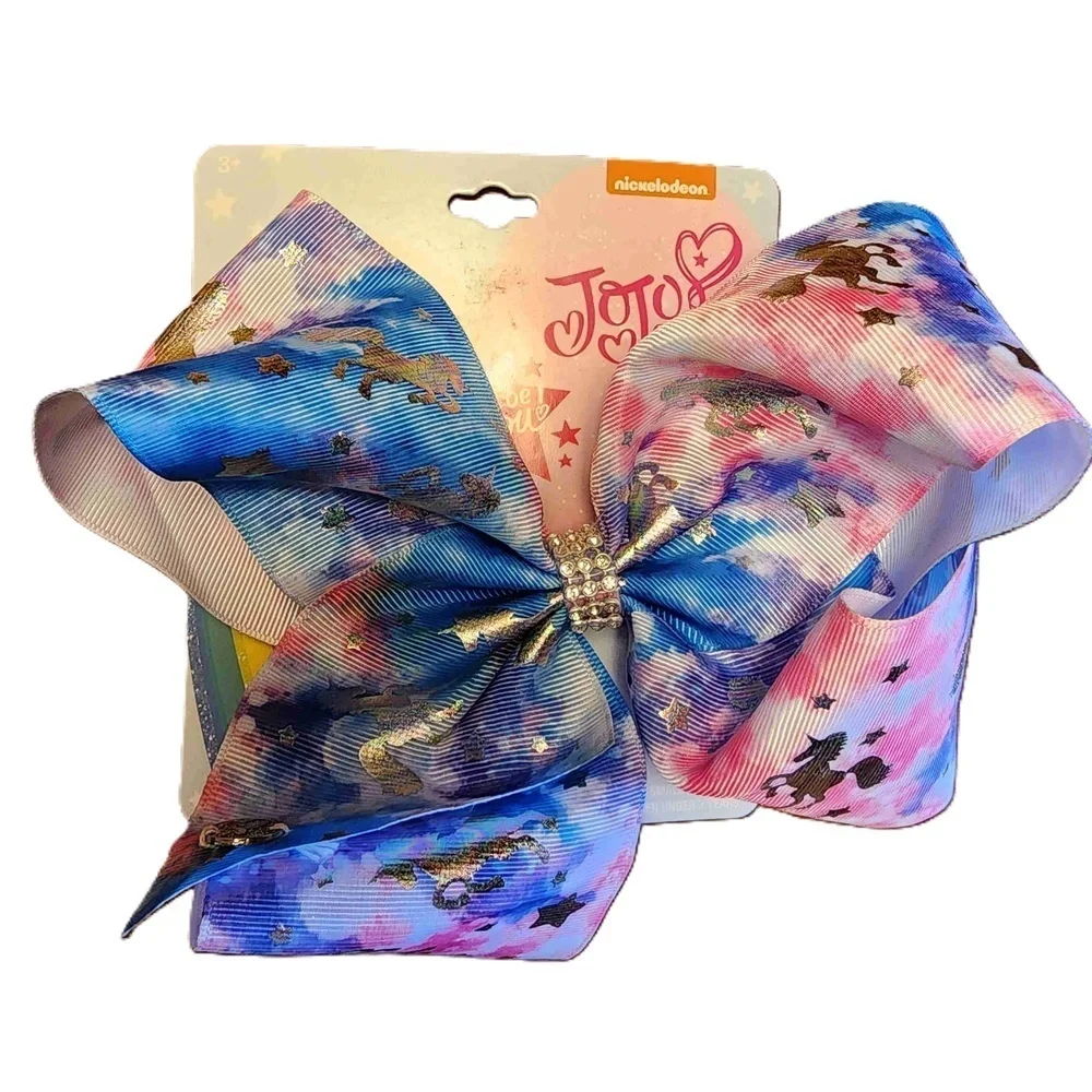 NWT Jojo Siwa Multicolor Embellished Rhinestones Unicorn Stars Hair‎ Bow Clip